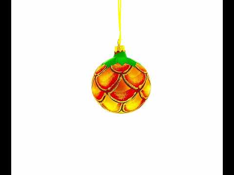 Royal Pineapple Blown Glass Christmas Ornament 3.25 Inches