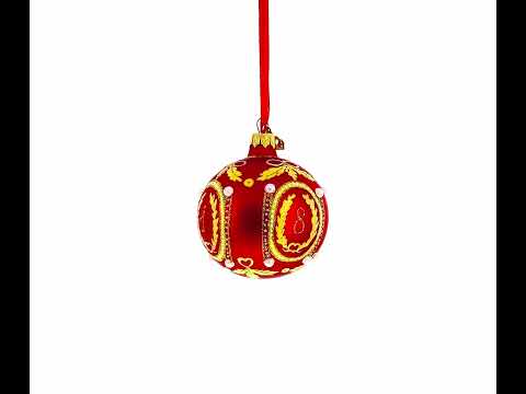 Elegante 1893 Cáucaso Royal Egg Red - Adorno navideño de bola de vidrio soplado de 3,25 pulgadas