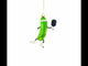 Pickle with Pickleball Racket Blown Glass Christmas Ornament