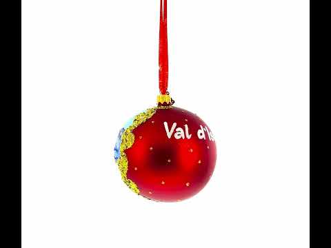 Val d 'Isere, France Glass Ball Christmas Ornament 4 Inches