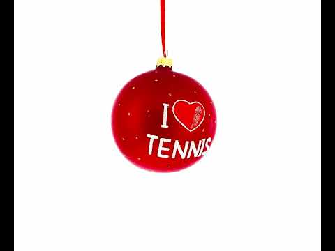 Tennis Glass Ball Christmas Ornament 4 Inches