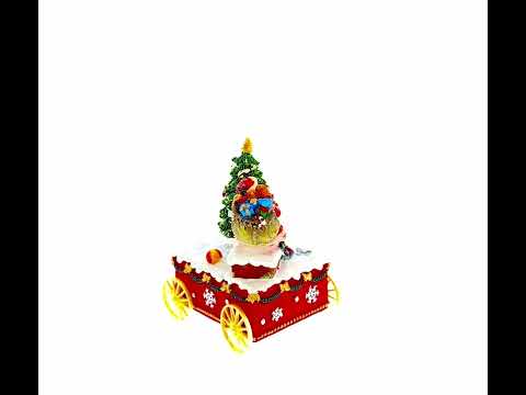 Santa's Mobile Tree Melody: Spinning Christmas Tree Musical Box on Wheels