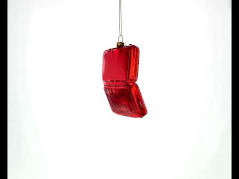 Handyman with Toolbox Blown Glass Christmas Ornament