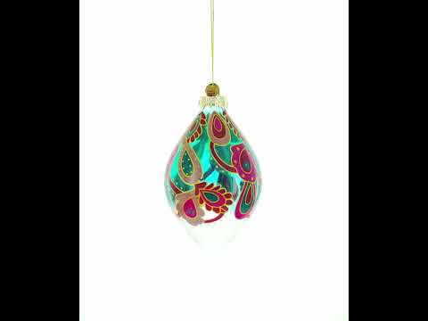 Teardrop Paisley Finial Glass Christmas Ornament