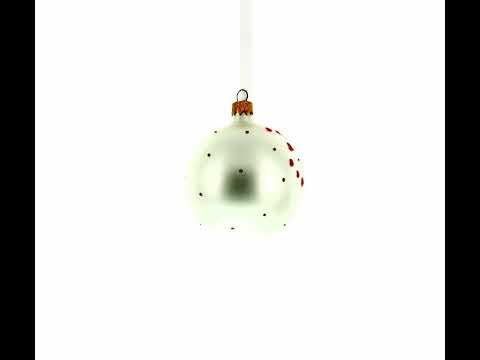 Valentine's Day Blown Glass Ball Christmas Ornament 3.25 Inches