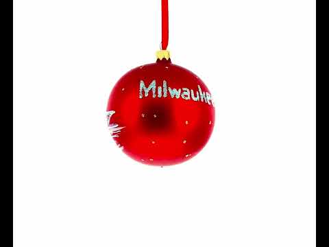 Milwaukee, Wisconsin, USA Glass Ball Christmas Ornament 4 Inches