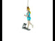 Treadmill Runner Fitness Girl Blown Glass Christmas Ornament