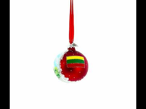 Adorno navideño con bola de cristal del casco antiguo de Vilna, Lituania, 3,25 pulgadas