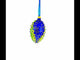 Peacock Glass Egg Ornament 4 Inches