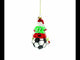 Festive Santa Seated on Soccer Ball - Blown Glass Christmas Ornament