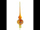 Sparkling Leaves on Gold Mouth Blown Glass Christmas Tree Topper 11 Inches