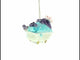 Hippo Taking Bath Blown Glass Christmas Ornament