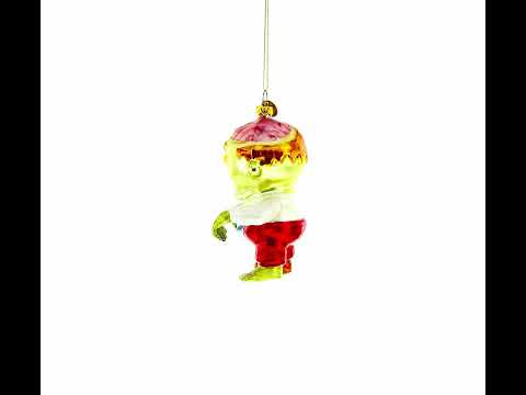 Walking Zombie Blown Glass Christmas Ornament