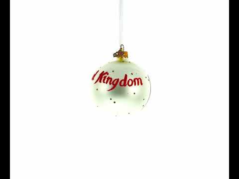 Flag of United Kingdom Blown Glass Ball Christmas Ornament 3.25 Inches