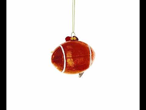 Dynamic Football Player Blown Glass Christmas Ornament