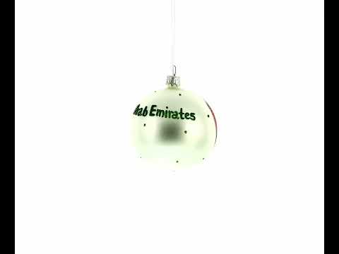 Flag of United Arab Emirates Glass Ball Christmas Ornament 3.25 Inches