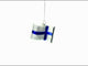 Waving Flag of Finland Blown Glass Christmas Ornament