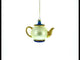 Elegantly Decorated Teapot - Blown Glass Christmas Ornament