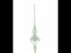 Dimensional Pearl Drops on White Chandelier Clear Blown Glass Christmas Tree Topper 11 Inches