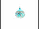 Sapphires and Diamonds Art Nouveau Design Blown Glass Ball Christmas Ornament 3.25 Inches