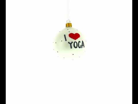 Yoga Glass Blown Ball Ornament 3.25 Inches