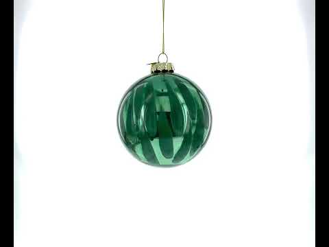 Vibrant Green Oblong - Blown Glass Christmas Ornament