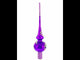 Dimensional Pink Roses on Purple Mouth Blown Glass Christmas Tree Topper 11 Inches