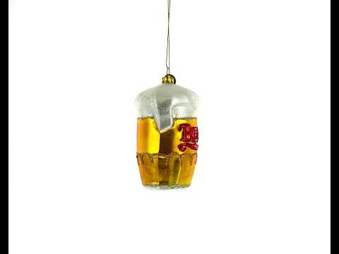 Frothy Beer Mug Blown Glass Christmas Ornament