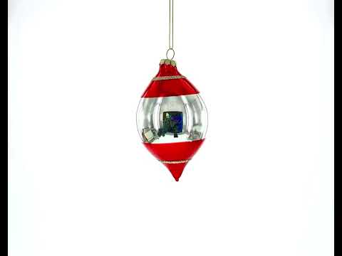 Vintage-Inspired Tinsel Blown Glass Christmas Ornament