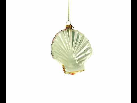 Elegant Sparkling Seashells Blown Glass Christmas Ornament