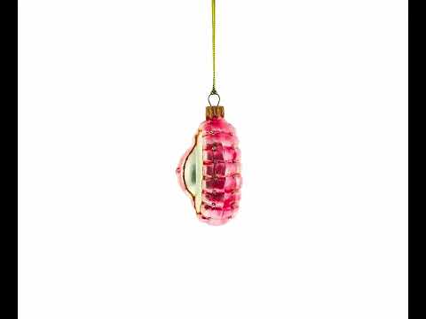 Pink Watch Mini Glass Christmas Ornament