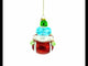 Santa Football Player with Sports Ball Blown Glass Christmas Ornament