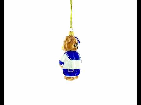 Bear the Sailor Mini Glass Christmas Ornament