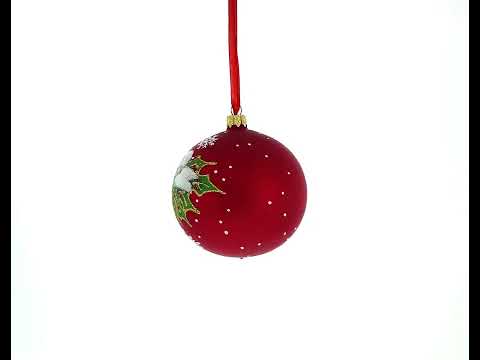 Three Bells Blown Glass Ball Christmas Ornament 4 Inches