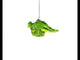 Playful Green Dinosaur with Beads Glass Christmas Ornament