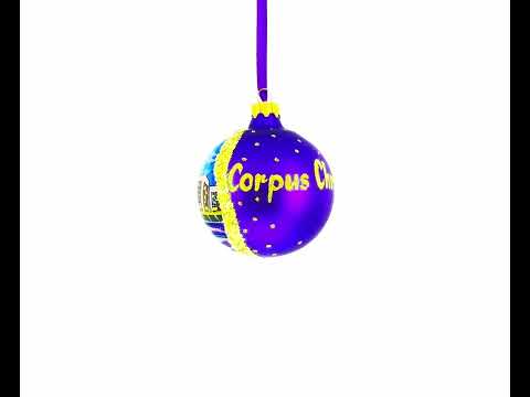 Corpus Christi, Texas Glass Ball Christmas Ornament 3.25 Inches