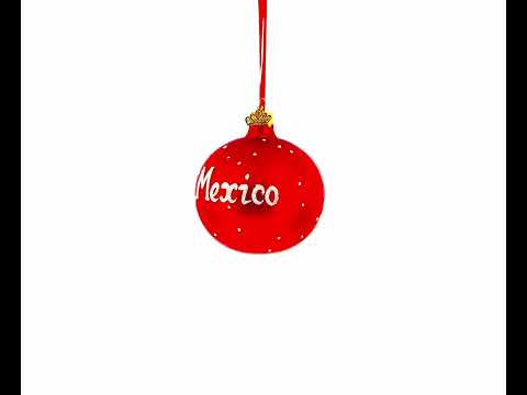 Mayan Pyramid, Mexico Glass Ball Christmas Ornament 3.25 Inches