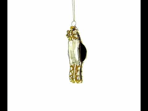 Golden Watch Blown Glass Christmas Ornament