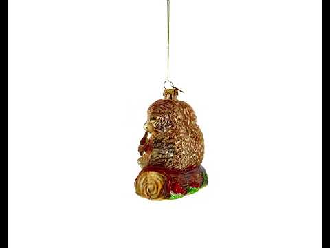 Campfire Cuddles: Wombats Roast Marshmallow - Blown Glass Christmas Ornament