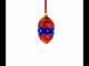 Red and Blue Jeweled Egg Glass Ornament 4 Inches