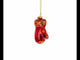 Glossy Red Mitten Mini Glass Christmas Ornament