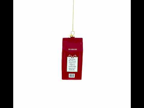 Santa’s Choice Coffee Bag Blown Glass Christmas Ornament