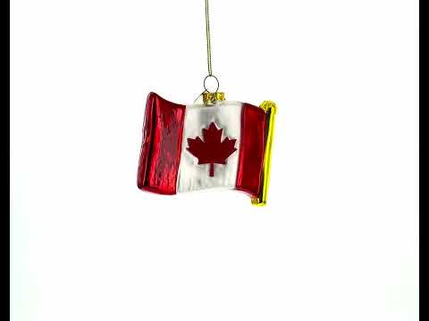 Bandera de Canadá - Adorno navideño de vidrio soplado