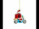 Cheerful Santa Food Delivery Blown Glass Christmas Ornament