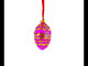 Jeweled Flowers on Pink Glass Egg Ornament 4 Inches