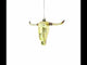 Rustic Cow Skull Blown Glass Christmas Ornament