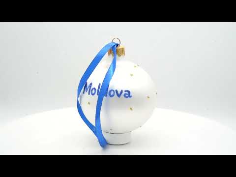 Adorno navideño con bola de cristal de la bandera de Moldavia, 3,25 pulgadas