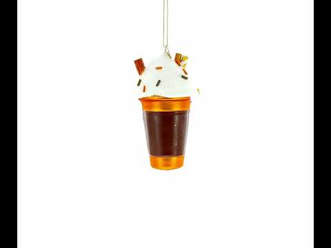 Pumpkin Spice Drink Blown Glass Christmas Ornament