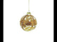 Pergamino dorado con detalles de joyas: opulento adorno navideño de bola de vidrio soplado