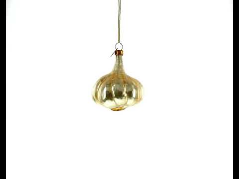 Gleaming Garlic Bulb Blown Glass Christmas Ornament